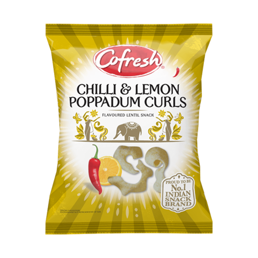 Cofresh Poppadum Curls Chili Lemon 42792 Buy Indian Snack Online