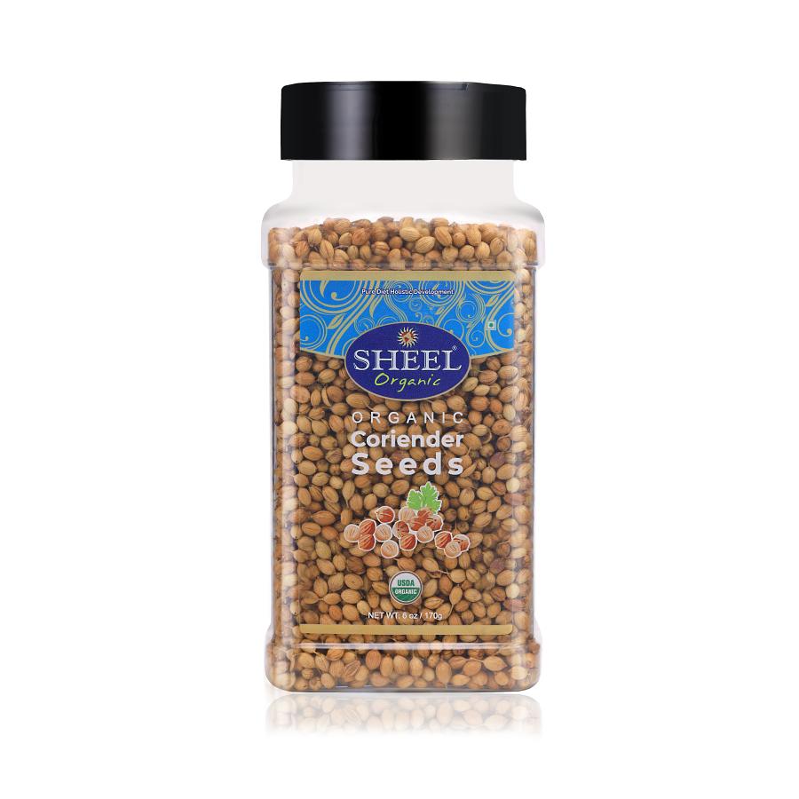 Sheel Organic Coriander Seeds - Dhania Whole - Net Wt: 6 oz / 170g