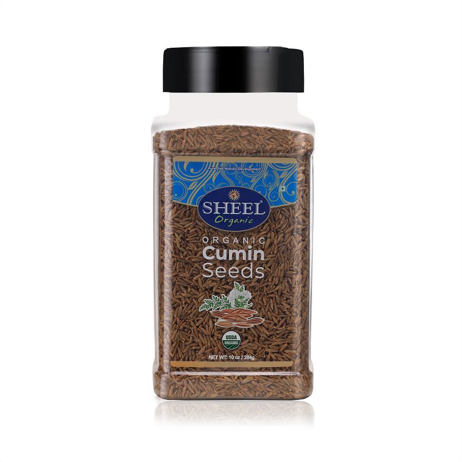 Sheel Organic Cumin Seeds - Jeera Whole - Net Wt: 10 oz / 284g