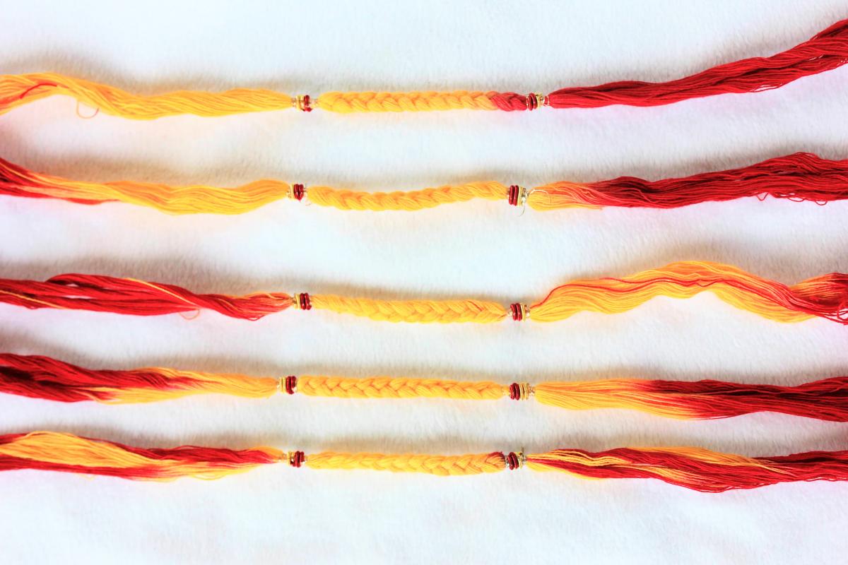 5 Pcs Simple Thread Rakhi Set For Rakshabandhan Rakhi Gift for Brother