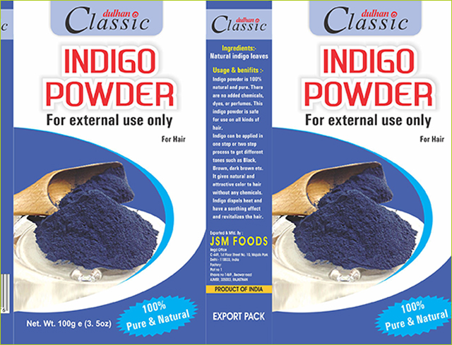 Dulhan Classic Indigo Powder (Indigofera Tinctoria) Hair 100 Gms #34694 |  Buy Hair Dye Powder Online