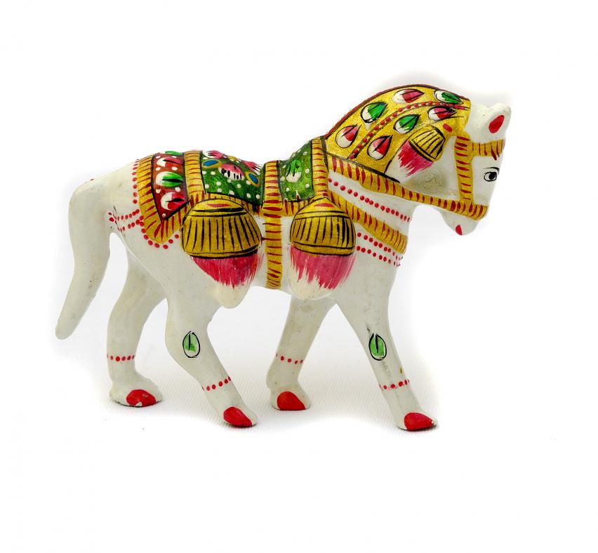 Jaipuri Home Decor Meenawork Metal Horse Showpiece 33908 Buy Online USA