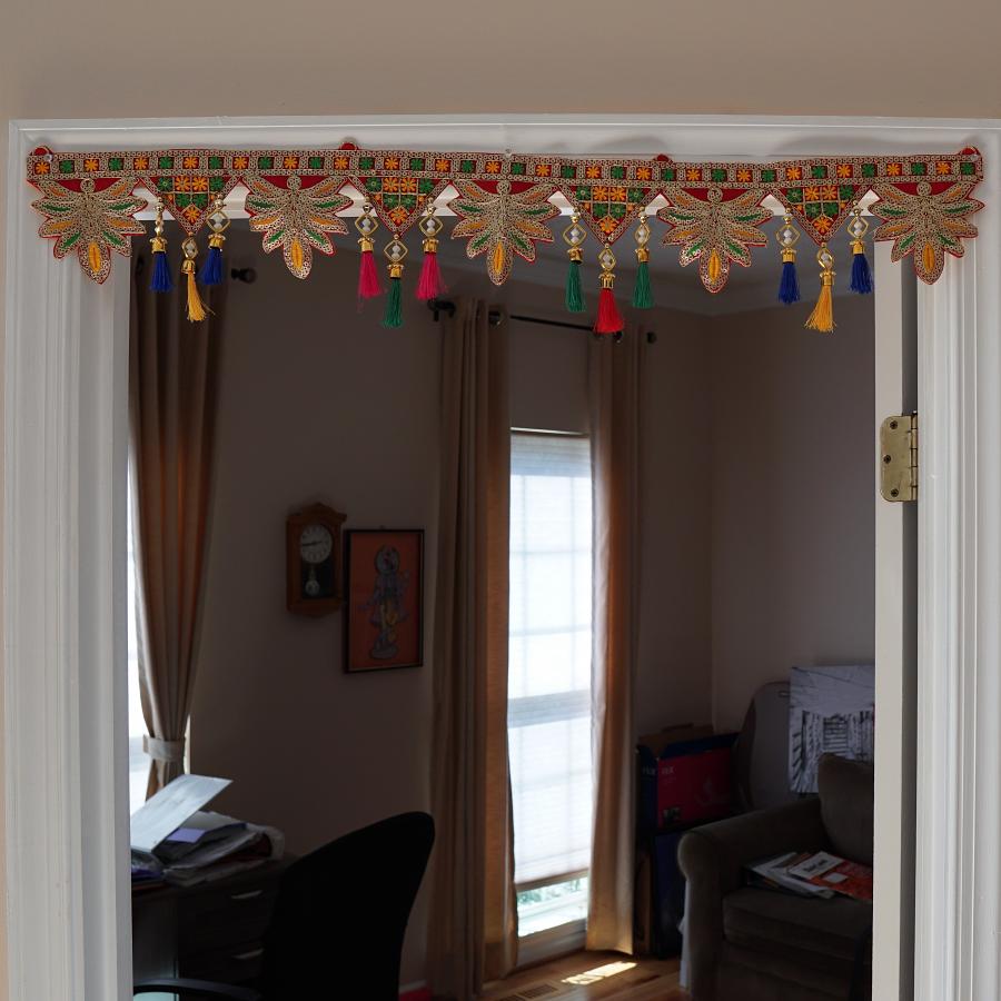 Embellished Traditional Design Pan Shape Door Toran Bandhanwar - 36 inches Embellished Traditional Design Pan Shape Door Toran Bandhanwar - 36 inches