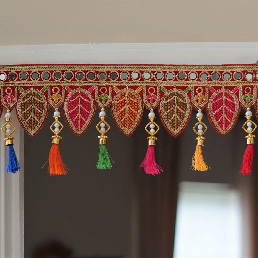 Embroidered Door Toran Bandhanwar with colorful Silk Tassels - 36 Inches Embroidered Door Toran Bandhanwar with colorful Silk Tassels - 36 Inches