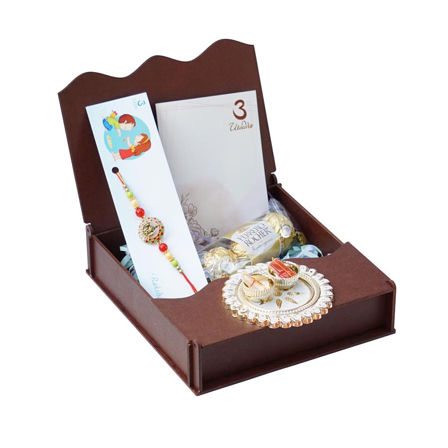UtsaWe GIFT HAMPER  - Divine Krishna Rakhi with Lots of Blessings