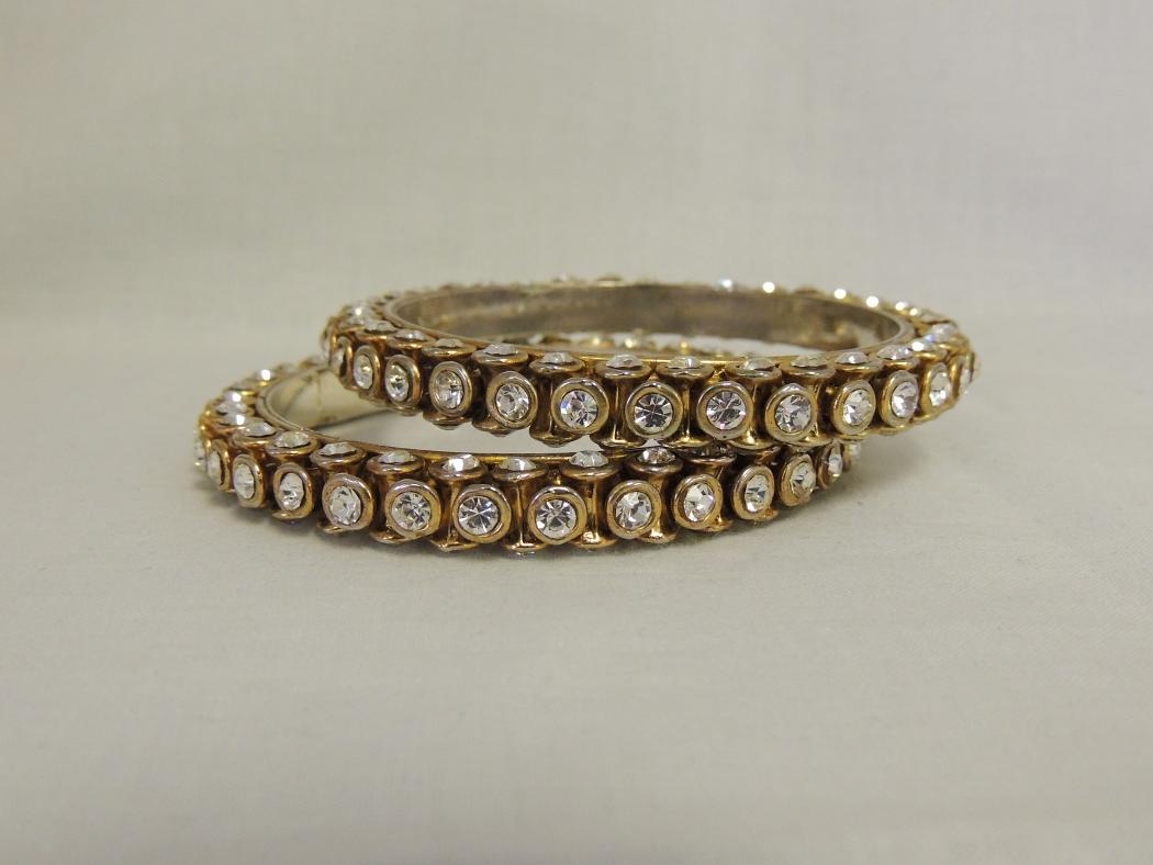 Shine of Light - Clear Stone Encrusted Bangle Bracelet (Set of 2) Shine of Light - Clear Stone Encrusted Bangle Bracelet (Set of 2)