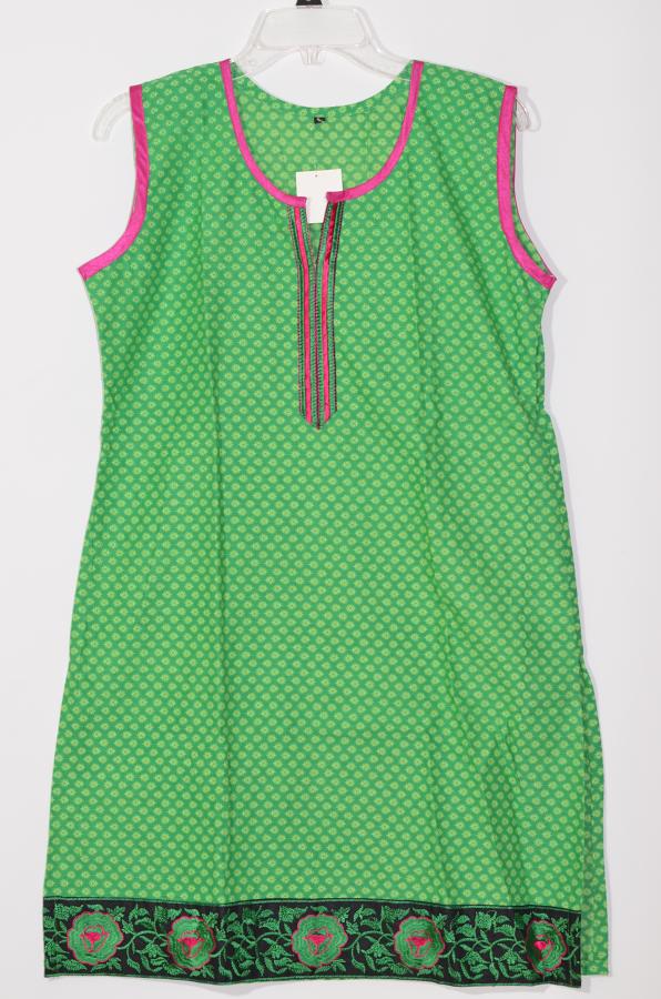 Green Cotton Kurti w/ Thread Work Size 36/38