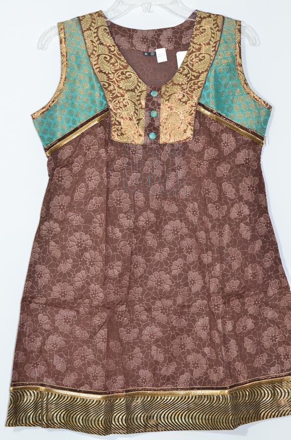 Brown Colour Cotton Kurti w/ Jaquard Size 36/38