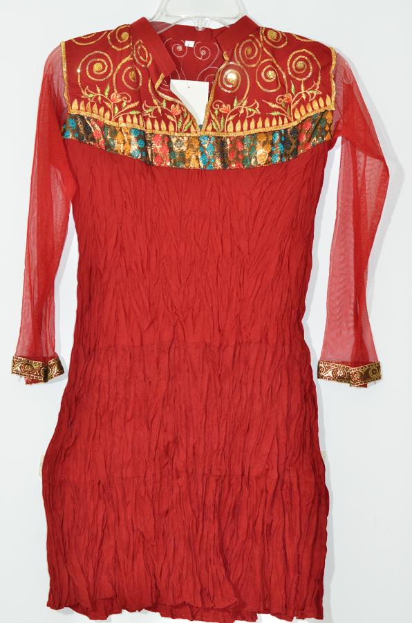 Maroon Crushed Cotton Kurti Size 34/36