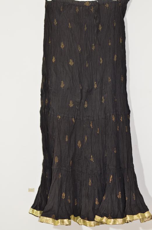 Black Voil Crushed Skirt Size 32 Or Smaller