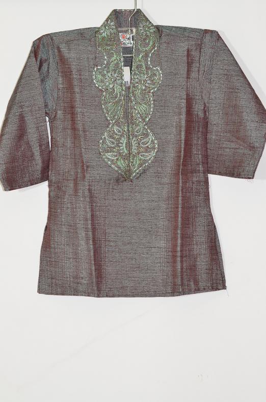 Mutli Color & Green Cotton Kurta w/ Churidar Pajama 3 & 5 Yr Boys