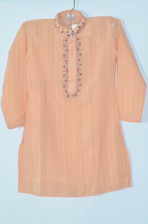 Peach Ployster Kurta Pajma w/ Churidar Pants Kids 5 Yr Old Peach Ployster Kurta Pajma w/ Churidar Pants Kids 5 Yr Old