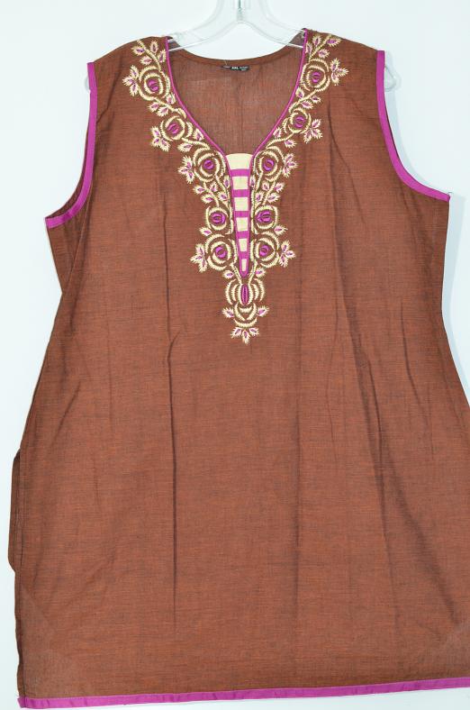 Maroon & Pink Color Cotton Kurti ( 2XL 46 )
