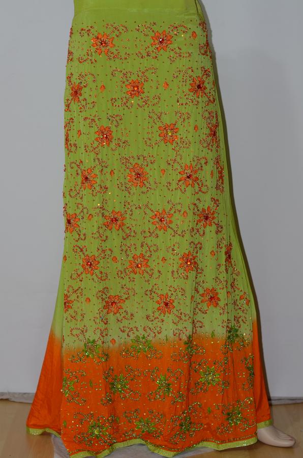 Radium Crepe Lehanga w/ Stiched Blouse, Optional Sleeves & Stole