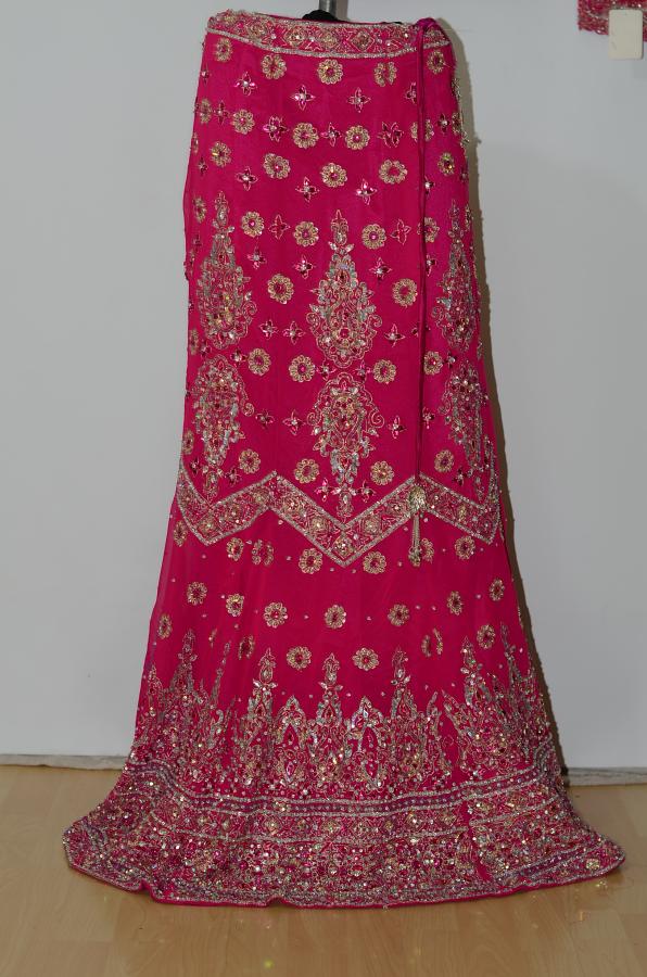 Pink Georgette Lehanga Unstiched Blouse w/ Inner Lining Stain & Stole Pink Georgette Lehanga Unstiched Blouse w/ Inner Lining Stain & Stole