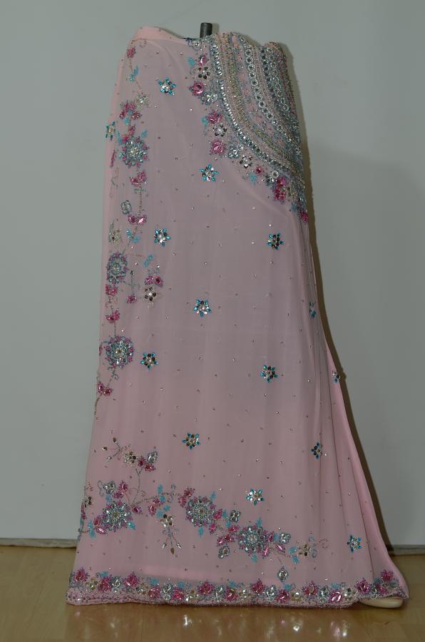 Pink Georgette Lehanga  Blouse & Stole