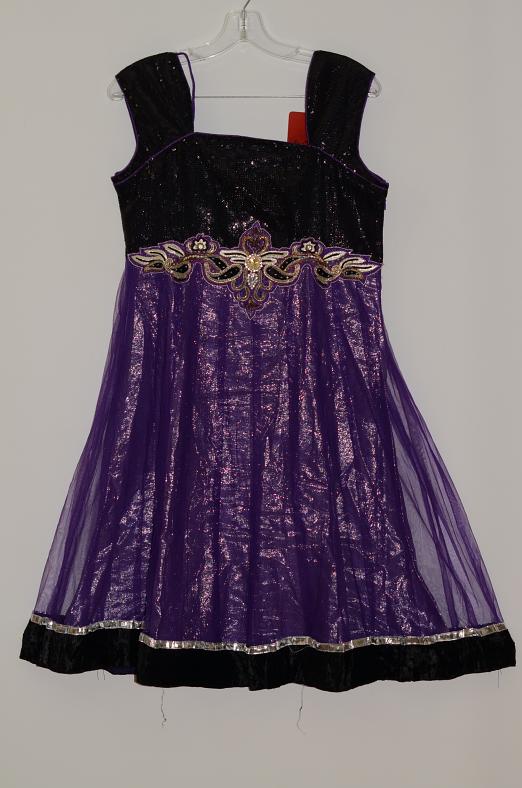 Purple & Black Net Anarkali Dress Half Sleeves To Attach w/ Churidar Pants & Stole Purple & Black Net Anarkali Dress Half Sleeves To Attach w/ Churidar Pants & Stole