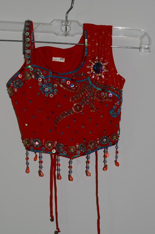Gorgeous Red & Blue Georgette Lehenga Choli Blouse w/ Dupatta Gorgeous Red & Blue Georgette Lehenga Choli Blouse w/ Dupatta