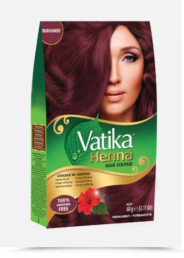 Dabur Vatika 100 Natural Henna Hair Color Creme Kit Burgandy