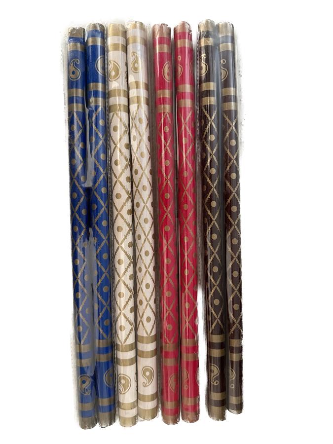 Wooden Dandiya Sticks For Navratri Garba (14 Pairs In Assorted Colors)