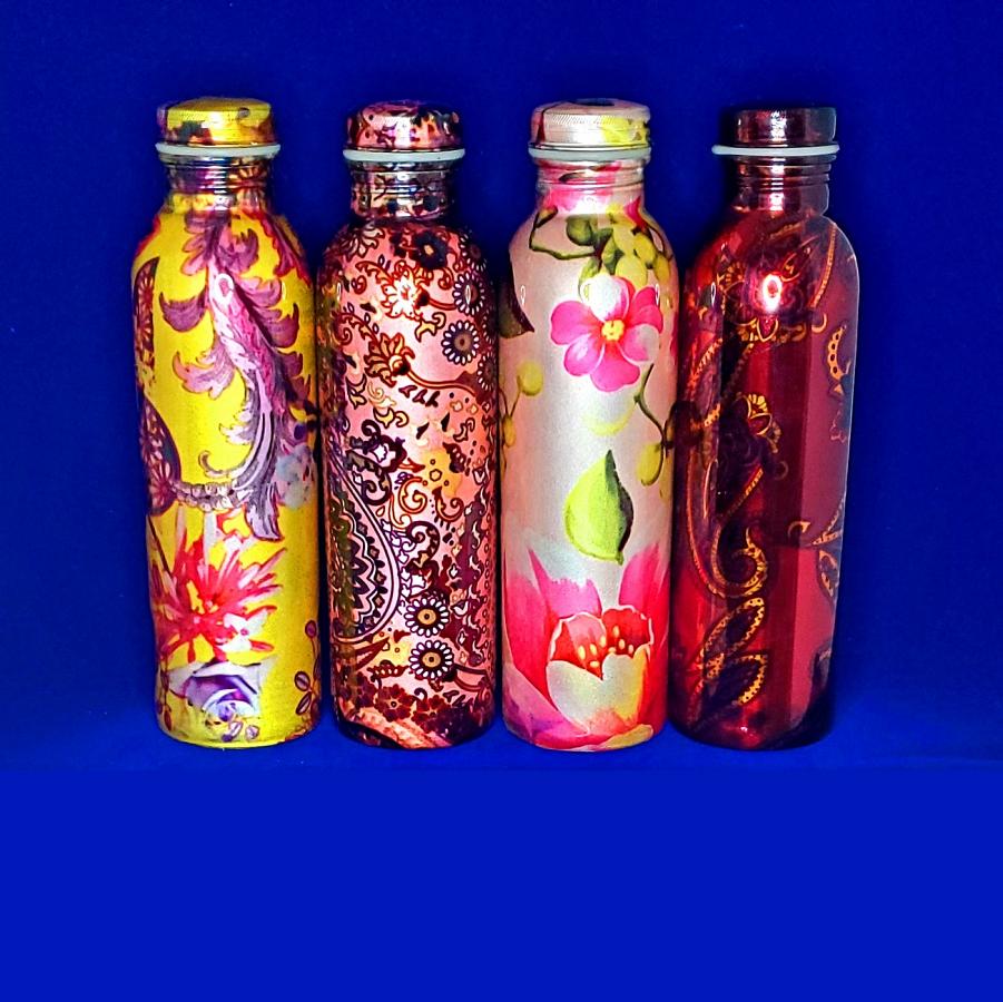 Designer Colorful Copper Drinkware Water Bottle - 600ML (PN27) Designer Colorful Copper Drinkware Water Bottle - 600ML (PN27)