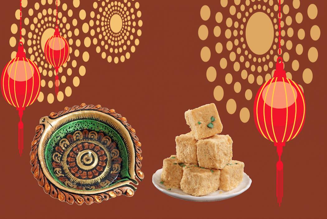 Diwali Gift Pack of Indian sweet and 1 FREE Decorative Clay Diya Diwali Gift Pack of Indian sweet and 1 FREE Decorative Clay Diya
