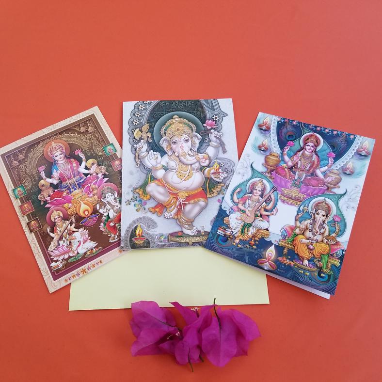 Traditional Design Diwali Greeting Cards (Pack of 10)