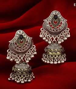 Traditional Design Oxidized Jhumki Earring 2