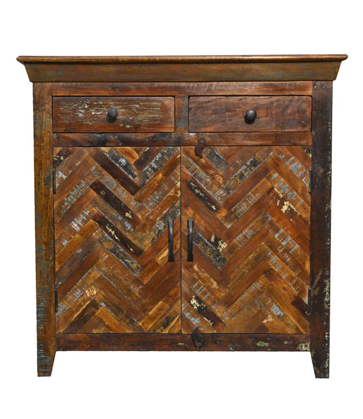 Handcrafted Rustic Wooden Sideboard Free Standing Cabinet w/ Drawers