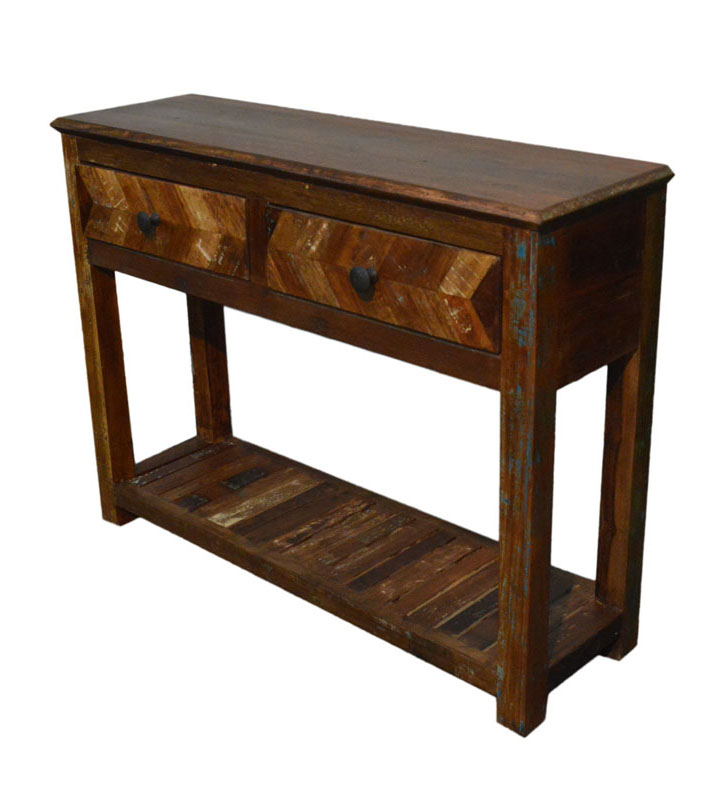 Handmade Rustic Wood Free Standing Console w/ Drawers Handmade Rustic Wood Free Standing Console w/ Drawers