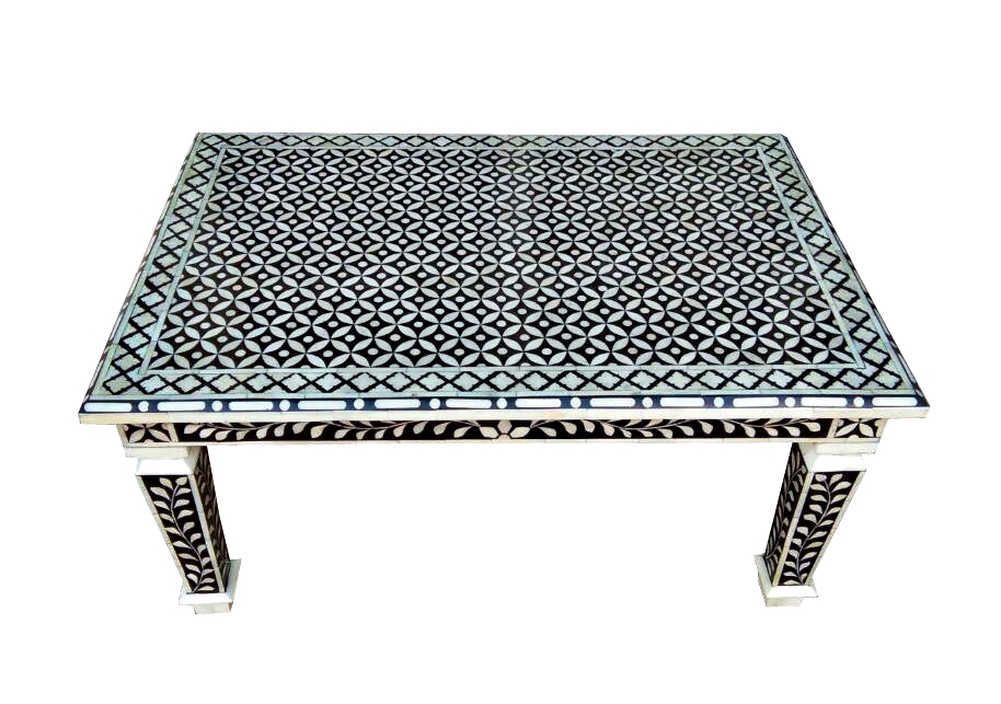 Bone Inlay Hand Crafted 36" Rectangle Coffee Table