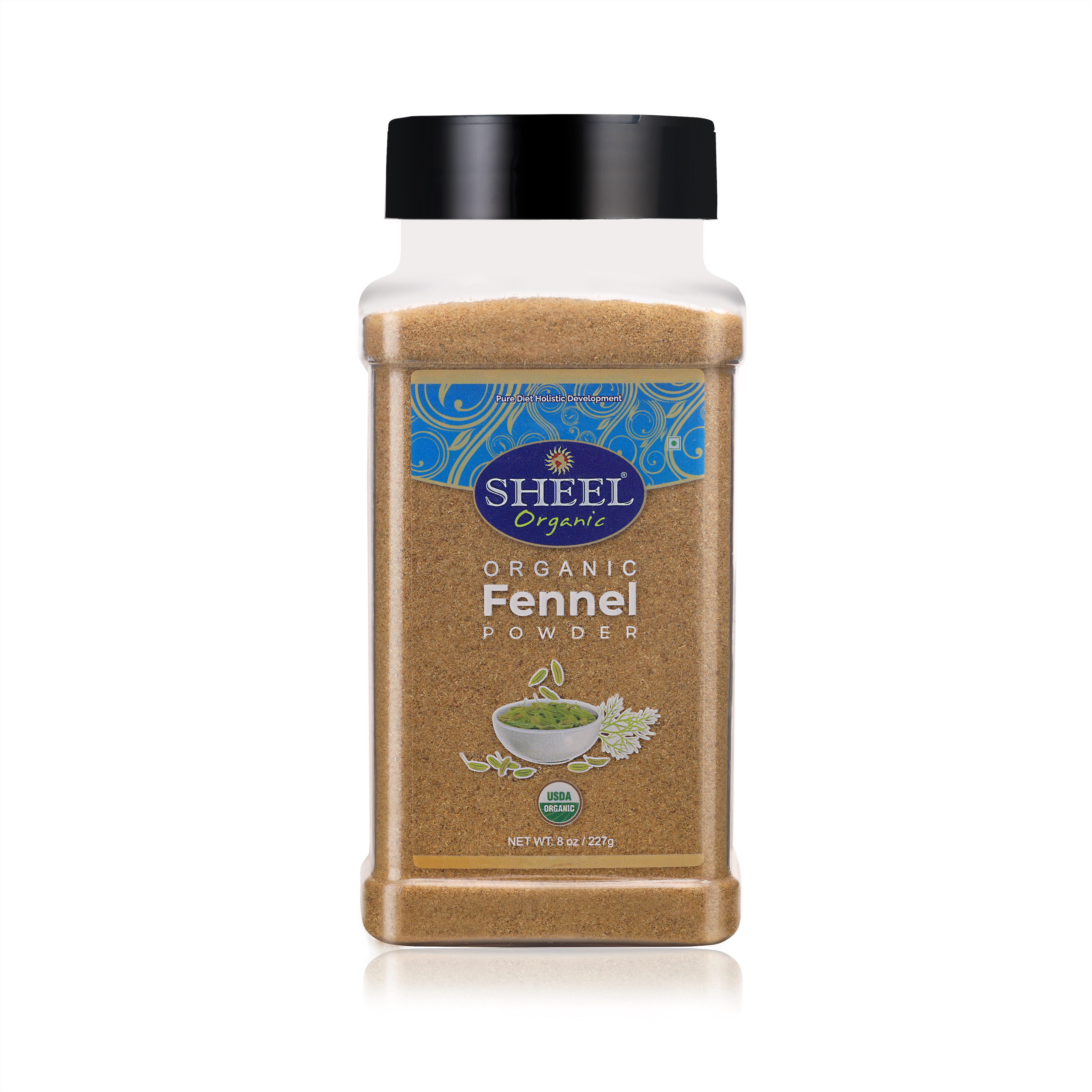 Sheel Organic Fennel Powder - Net Wt: 8 oz / 227g