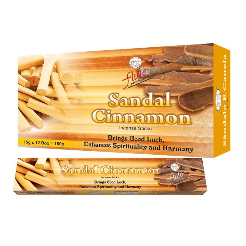 Flute Brand Sandal Cinnamon -15 Grams/Packet -12 Packs/Box-180 Grams Total