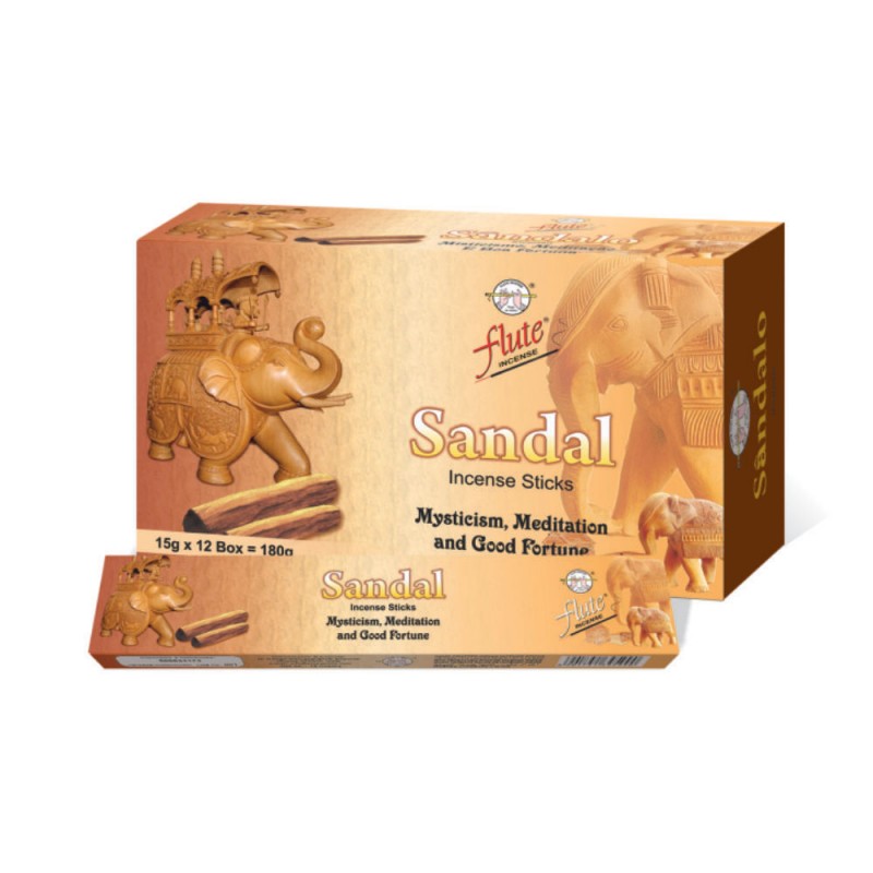 Flute Brand Sandal - 15 Grams/Packet - 12 Packs/Box - 180 Grams Total
