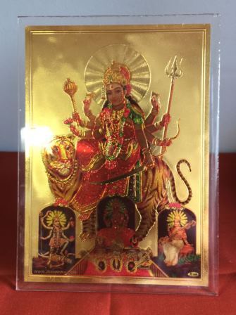 Acrylic Photo Frame of Goddess Durga - 7.7"