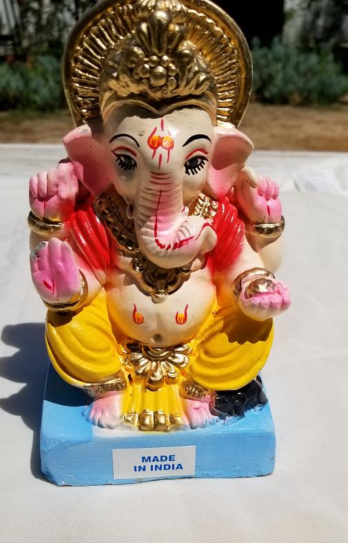 Sree Ganesh Ganpati Eco-Friendly Clay Murti for Immersion Visarjan 6" 