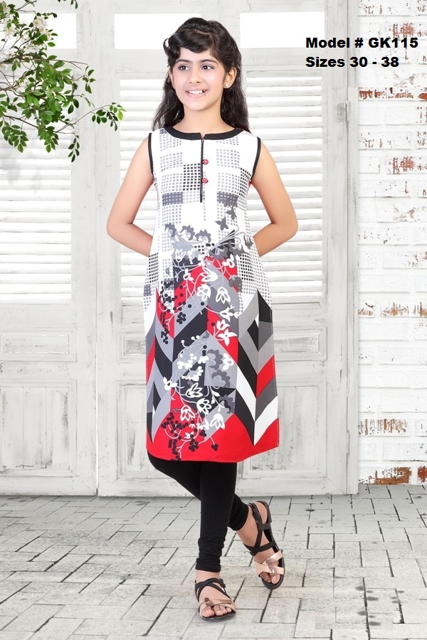 Bright White Black & Red Trendy Kurti & Legging Set for Girls Bright White Black & Red Trendy Kurti & Legging Set for Girls