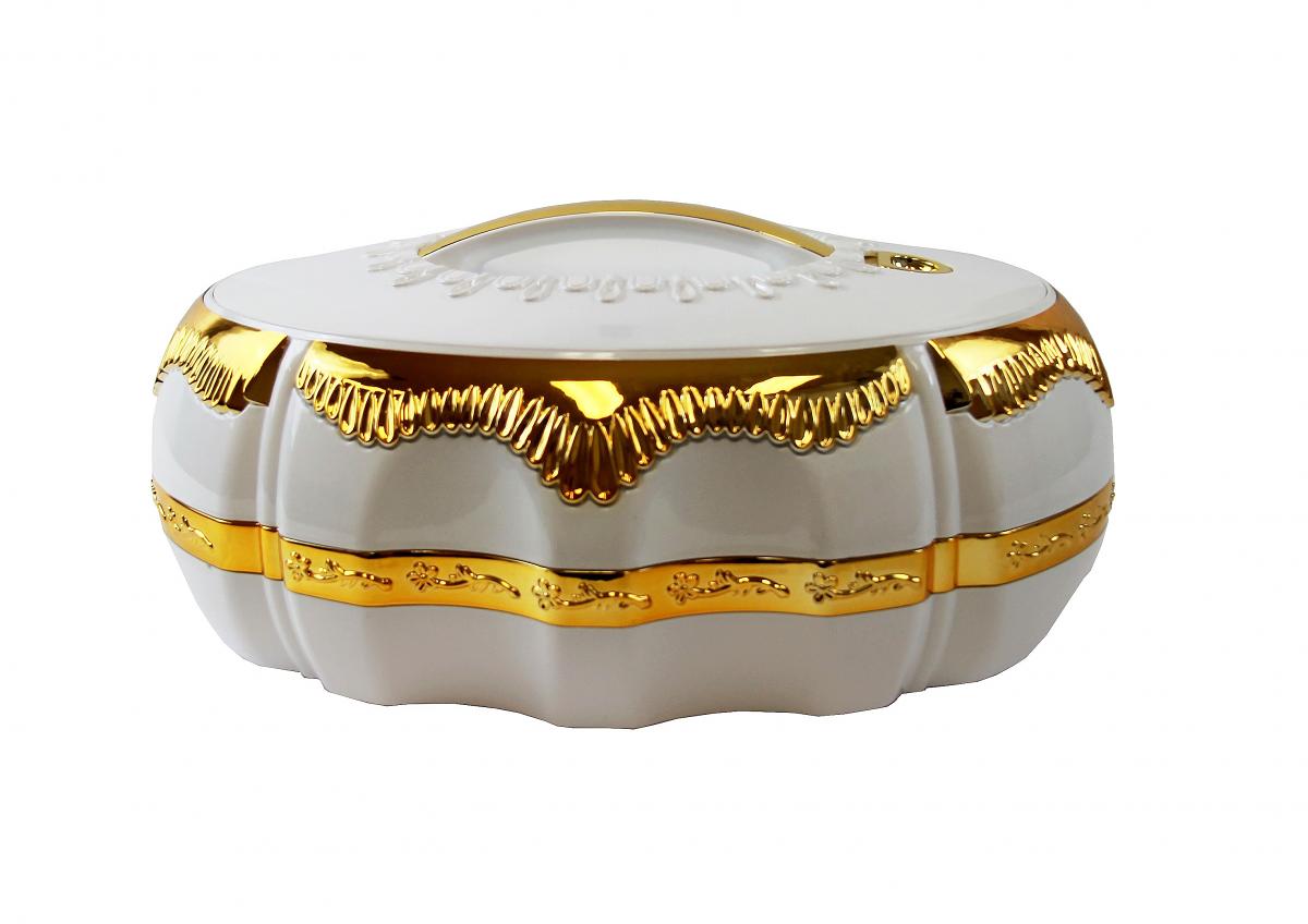 Tmvel Hot Pot Insulated Casserole Hot Pot Food Warmer - 5L - White/Gold Tmvel Hot Pot Insulated Casserole Hot Pot Food Warmer - 5L - White/Gold