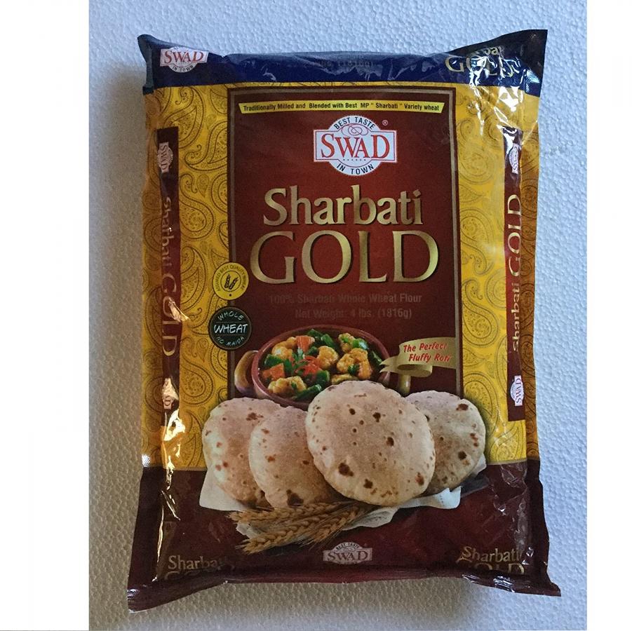 Swad Gold 100% Sharbati Whole Wheat Flour for the Perfect Fluffy Roti - 4Lb Swad Gold 100% Sharbati Whole Wheat Flour for the Perfect Fluffy Roti - 4Lb