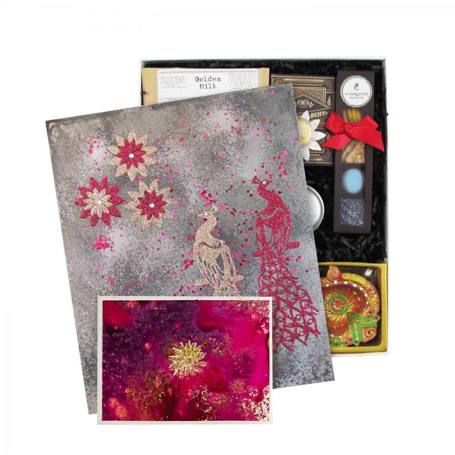Artistic Handcrafted Diwali Gift Box w/ Curated Collection – Gray Artistic Handcrafted Diwali Gift Box w/ Curated Collection – Gray