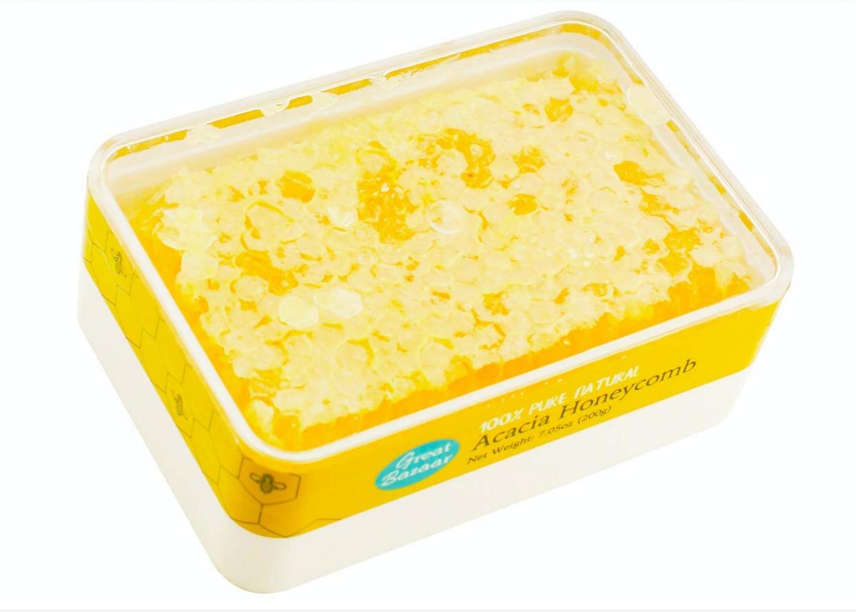All-Natural Raw Honeycomb Acacia Honey Comb, 200g (7.05oz)