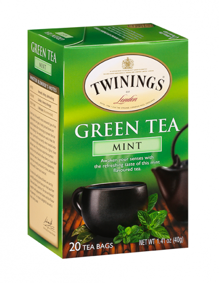 Twinings Green Tea – Mint – Net Wt : 1.41 Oz (40g) – 20 Tea Bags X 2 Packs