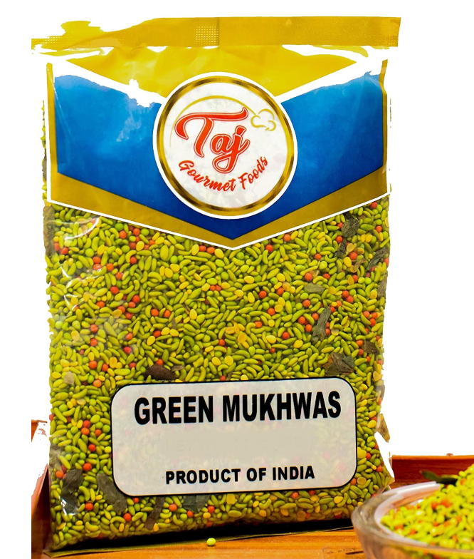 TAJ Premium Indian Green Mukhwas, Candied Fennel Seeds (Saunf) TAJ Premium Indian Green Mukhwas, Candied Fennel Seeds (Saunf)