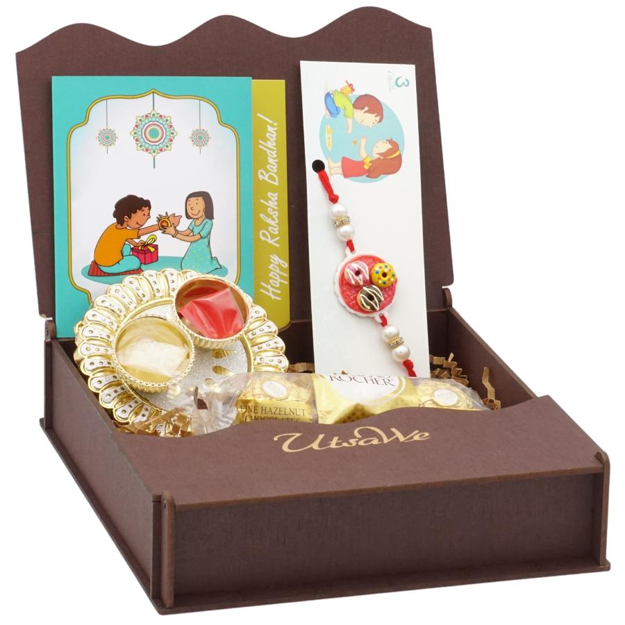 UtsaWe GIFT HAMPER  - Creamy Donut Rakhi for the Sweet Tooth Brothers