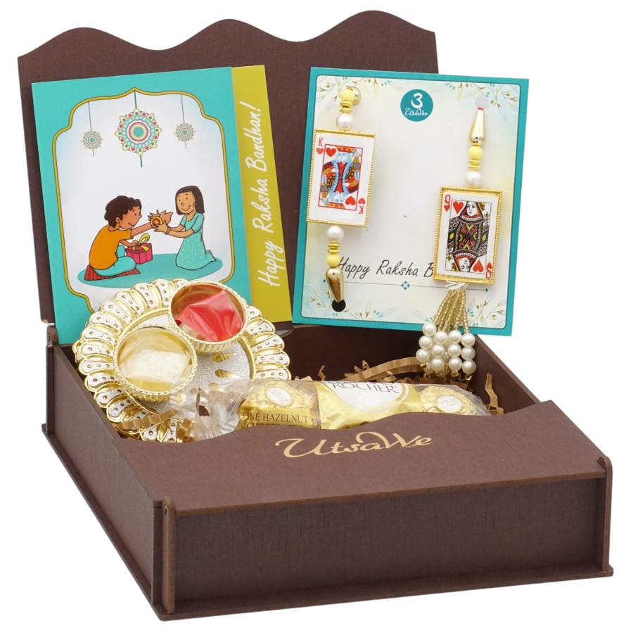 GIFT HAMPER - Beautiful King & Queen Bhaiya Bhabhi Rakhi GIFT HAMPER - Beautiful King & Queen Bhaiya Bhabhi Rakhi