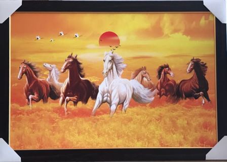 Grand Sunset & Horses Picture Wooden Frame # 1 - 20 x 30"