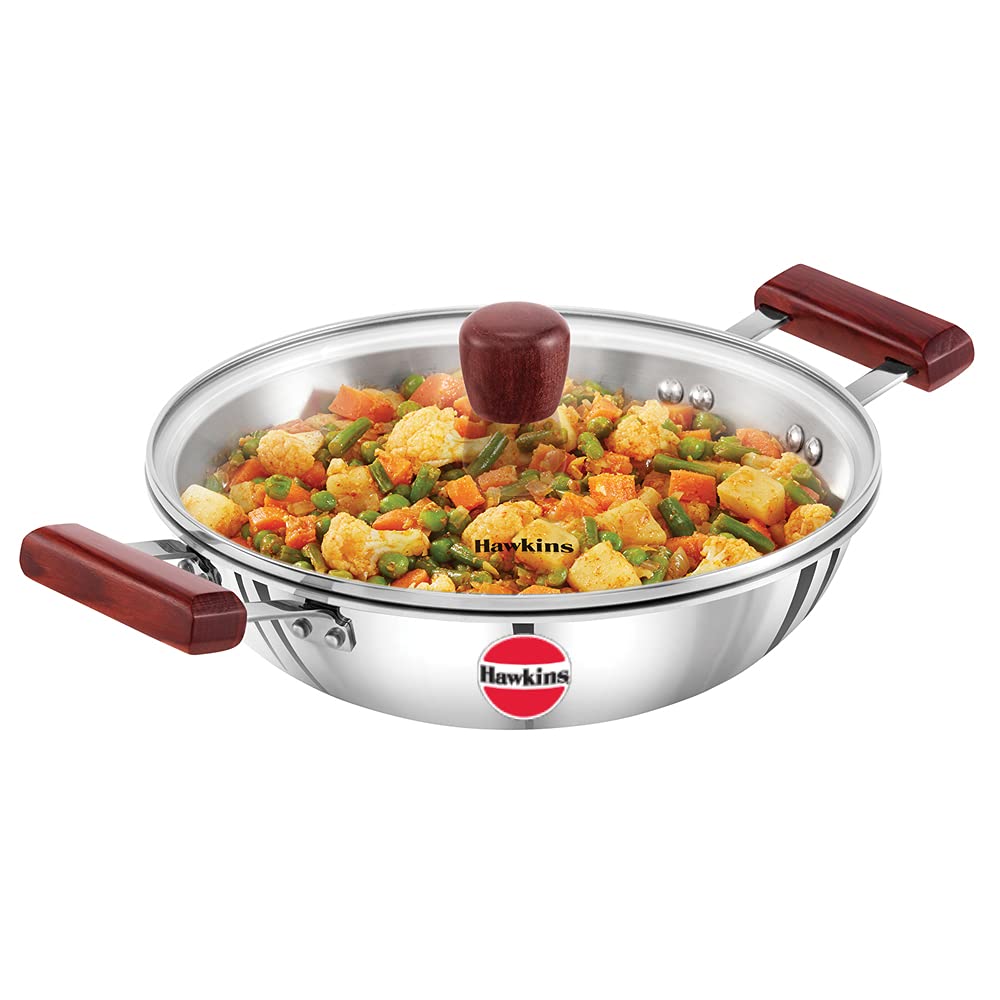 Hawkins Tri-Ply 3 mm Stainless Steel Deep Fry Pan 2.5 LTR with Lid