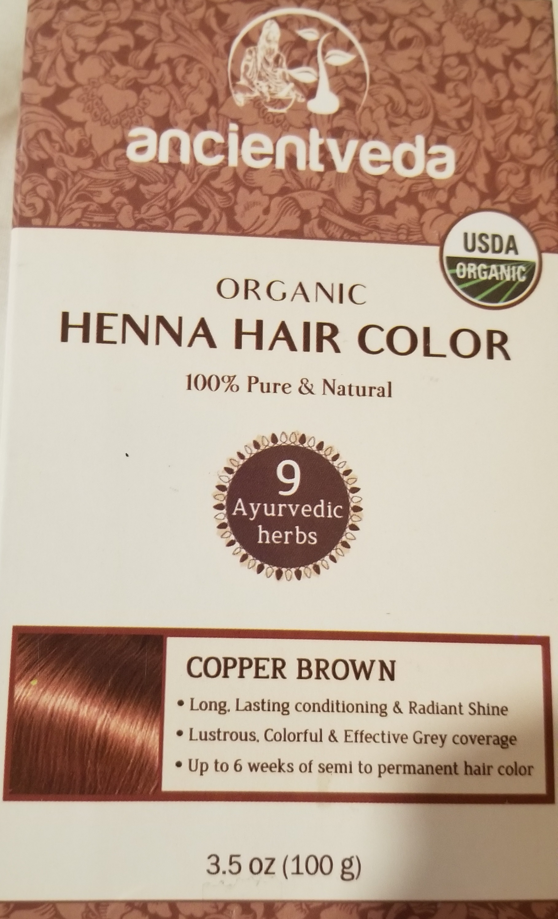 Organic Henna Copper Brown 100 Grams #38113 | Buy Online @ DesiClik.com
