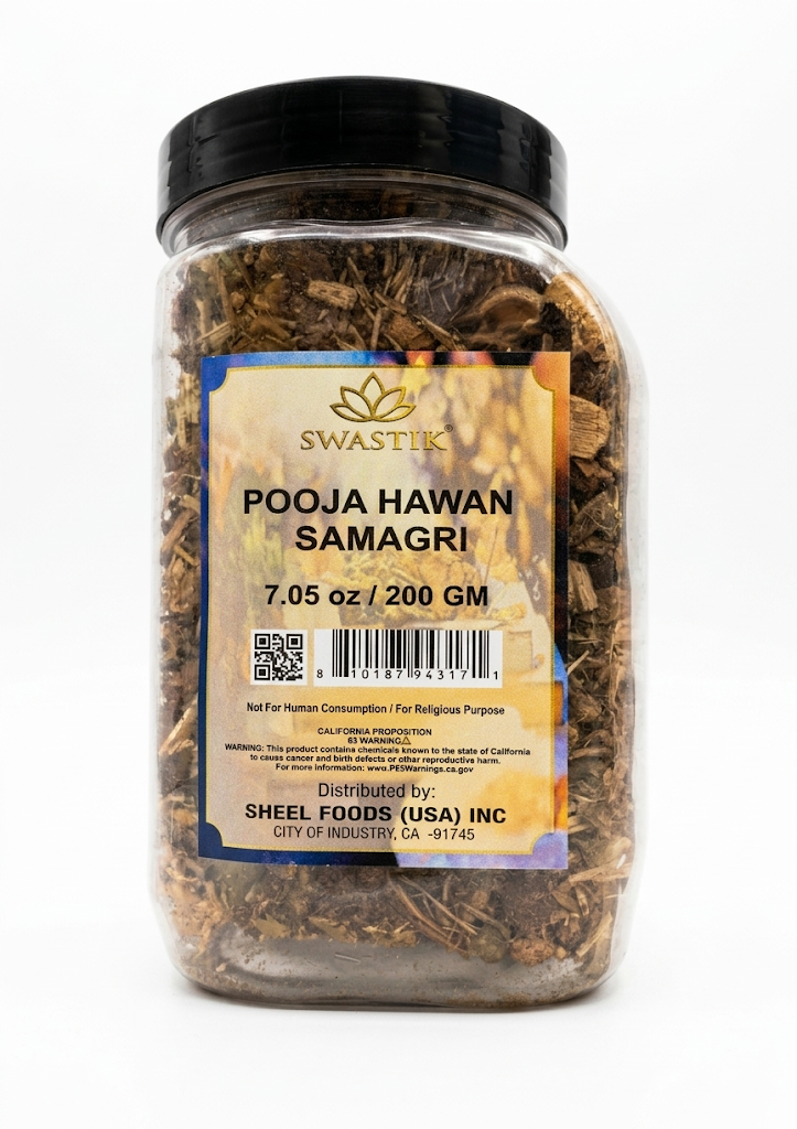 Swastik - Pooja Hawan Samagri Jars- Net Wt: 7.05 oz. (200g)