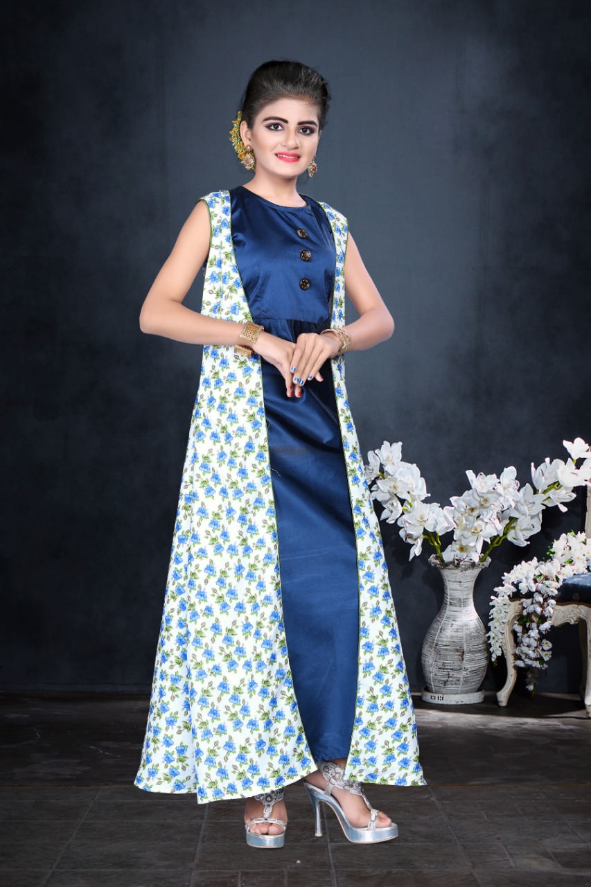 indo western blue dress